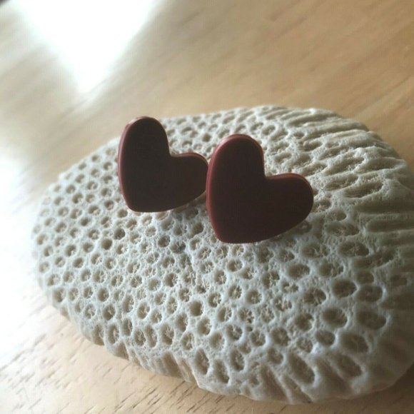 Handmade Heart Earrings Posts Polymer Clay Valentine Birthday Romance Cu… - Picture 6 of 7